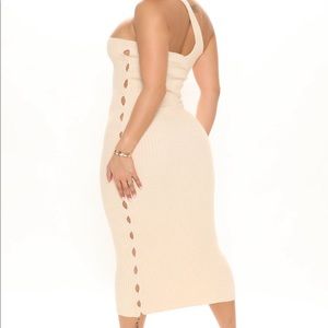 Nude Midi Dress Opened Sides